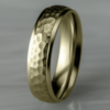 14K Gold 6.5mm – Hammered Men’s Wedding Band Benchmark 48