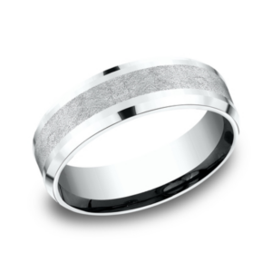 14K Gold 8mm – Swirl Center Men’s Wedding Band Benchmark 17