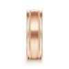 14K Gold 7mm – Satin Finish Milgrain Channels Men’s Wedding Band Gabriel 43
