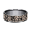14K Gold and Tantalum 7.5mm – Skull King Men’s Wedding Band Ammara Stone 52