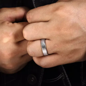 14K Gold 6mm – Horizontal Brush Finish Men’s Wedding Band Gabriel 26