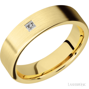 14K Gold 6mm - Satin Diamond Men's Wedding Band