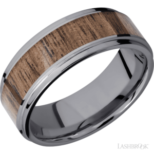 Tantalum and Walnut 8mm - Men's Wedding Band
