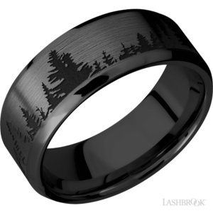 Zirconium 8mm - Pine Forest Men's Wedding Band