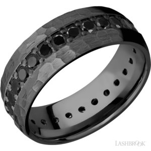 Zirconium 8mm - Black Diamond Eternity Men's Wedding Band