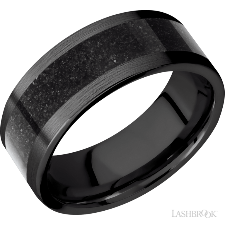Zirconium and Dinosaur Bone 8mm – Men’s Wedding Band Lashbrook 5