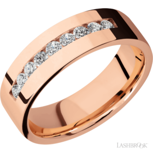 14K Gold 7mm - Channel Set Men's Diamond Wedding Band