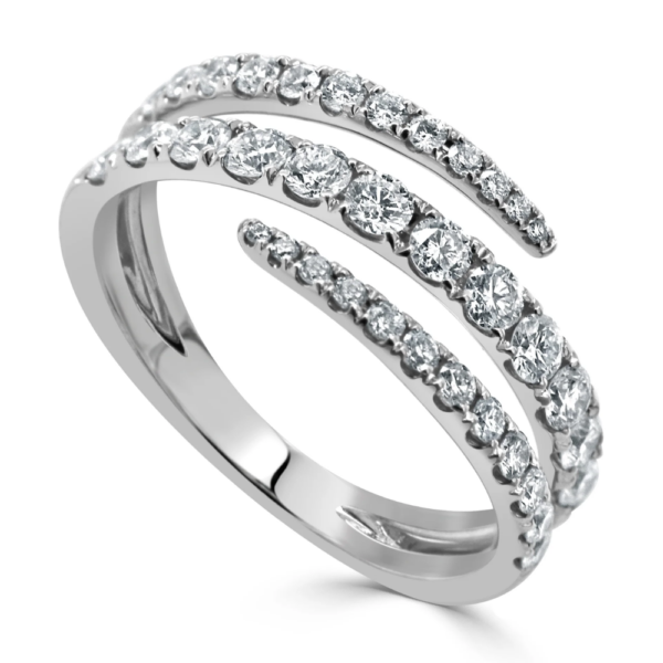 14K Gold Three-Row Graduated Diamond Wrap Fashion Ring