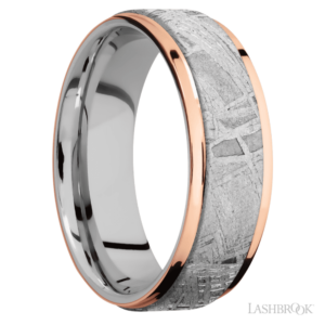 14K Gold and Meteorite 7mm – Men’s Wedding Band Lashbrook 6