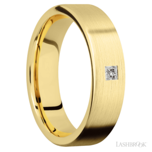 14K Gold 6mm – Satin Diamond Men’s Wedding Band Lashbrook 6