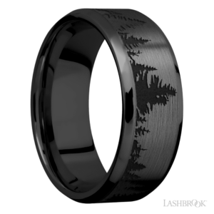 Zirconium 8mm - Pine Forest Men's Wedding Band