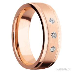 14K Gold 7mm – Three-Stone Men’s Diamond Wedding Band Lashbrook 6