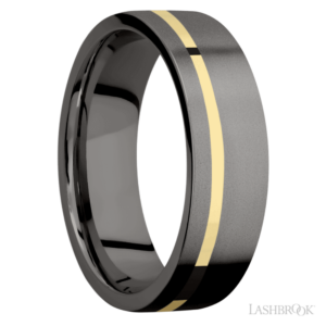 14K Gold and Tantalum 7mm – Off Center Men’s Wedding Band Lashbrook 6
