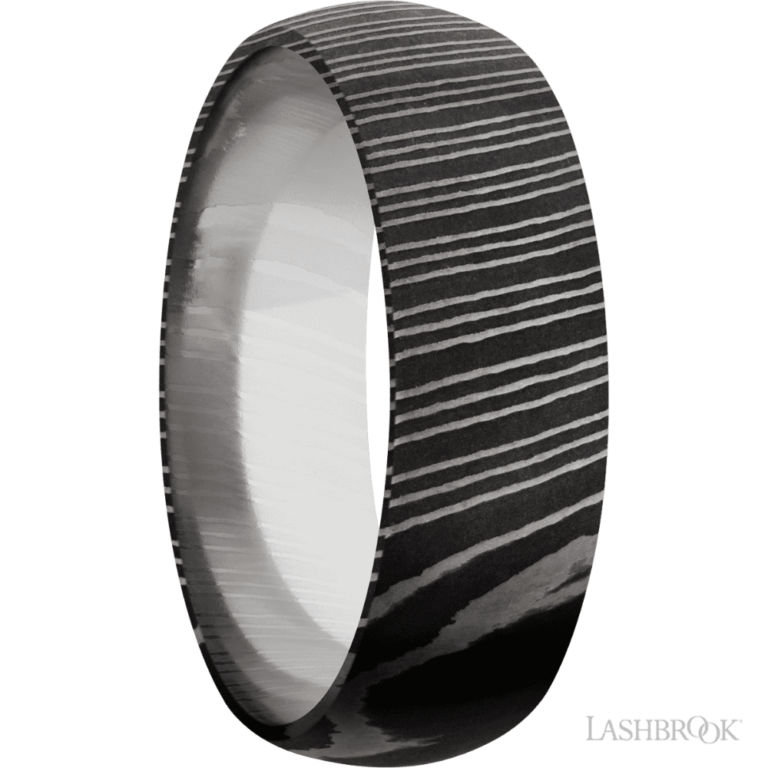 Damascus 7mm – Acid Swirl Design Men’s Wedding Band Lashbrook 6