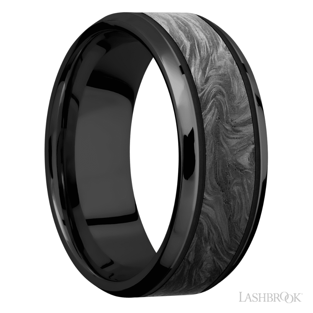 Zirconium and Swirled Carbon Fiber 8mm – Men’s Wedding Band Lashbrook 3