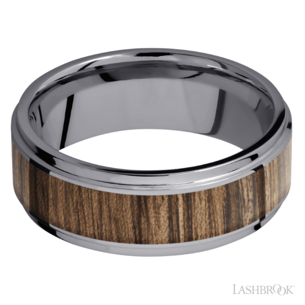 Tantalum and Walnut 8mm - Men's Wedding Band
