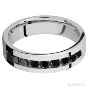 Cobalt Chrome 6mm - Black Diamond Men's Wedding Band