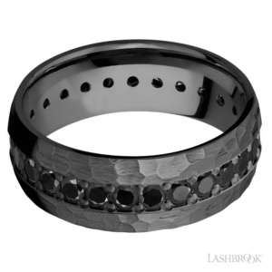 Zirconium 8mm - Black Diamond Eternity Men's Wedding Band