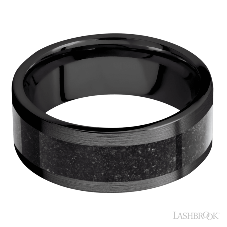 Zirconium and Dinosaur Bone 8mm – Men’s Wedding Band Lashbrook 4