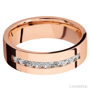 14K Gold 7mm - Channel Set Men's Diamond Wedding Band
