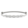 14K White Gold Adjustable Eternity Crossover Bracelet with .43ctw Diamonds Size 8.75 Bracelets 7