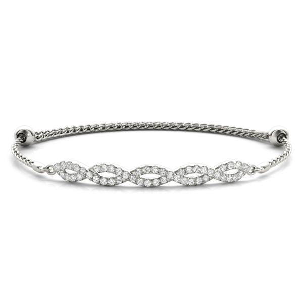 14K Gold Adjustable Eternity Crossover Diamond Cable Bracelet