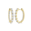 14K Gold In-and-Out Oval and Round Diamond Earrings - Image 3