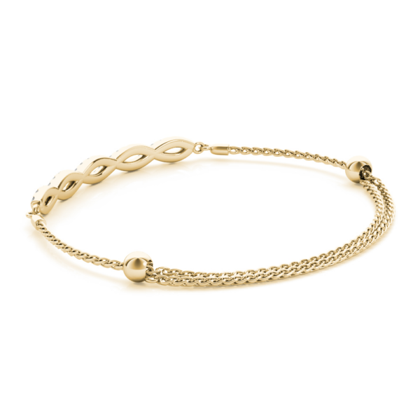 14K Gold Adjustable Eternity Crossover Diamond Cable Bracelet - Image 4