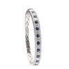 14K White Gold Bangle with 3.00ctw Blue Sapphires & 3.50ctw Diamonds Size 6.75 Bracelets 8