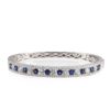 14K White Gold Bangle with 3.00ctw Blue Sapphires & 3.50ctw Diamonds Size 6.75 Bracelets 7