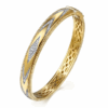 14K Yellow Gold Chevron Pattern Bangle with Bujukan Beads & .36ctw Diamonds Size 6.25 Bracelets 15