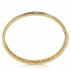 14K Yellow Gold Chevron Pattern Bangle with Bujukan Beads & .36ctw Diamonds Size 6.25 Bracelets 16