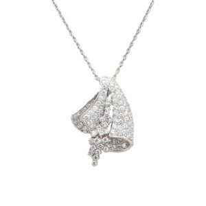 18K White Gold Vintage Style Pendant with 2.04ctw Diamonds