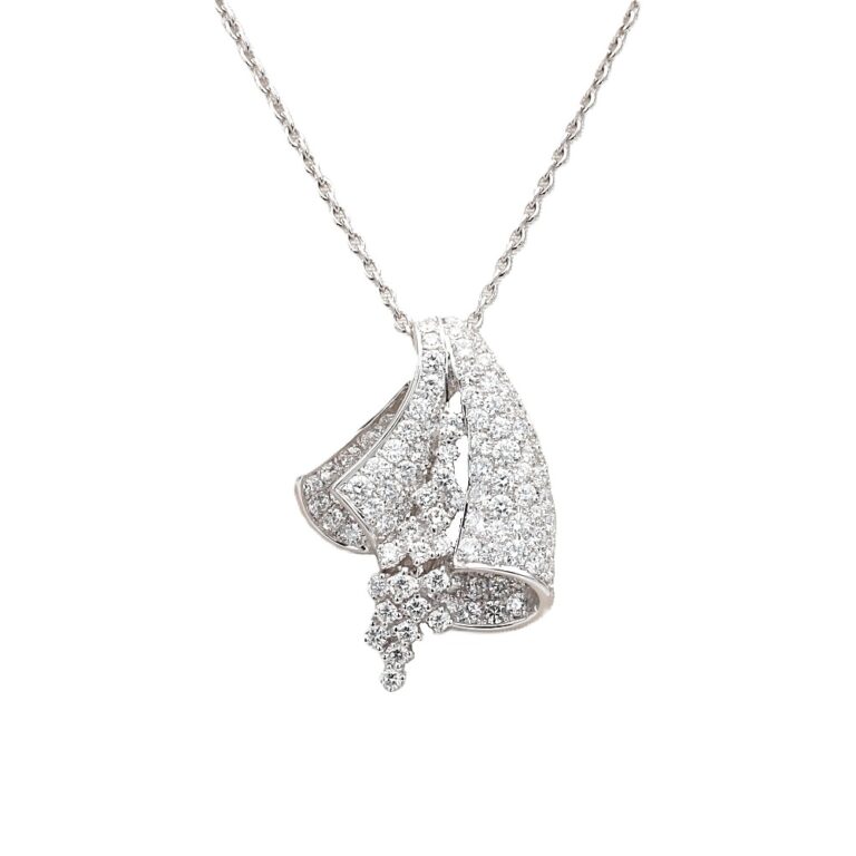 18K White Gold Vintage Style Pendant with 1.94ctw Diamonds Fine Jewelry 2