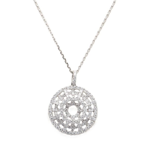 18K White Gold Pendant with 1.28ctw Diamonds 18″ Fine Jewelry 3