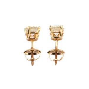 14K Yellow Gold Solitaire Studs with 1.45ctw Round Diamonds (K, SI2)