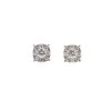 18K White Gold Illusion Cluster Studs with .39ctw Round Diamonds Earrings 7
