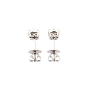 18K White Gold Illusion Cluster Studs with .39ctw Round Diamonds