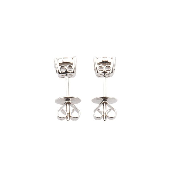 18K White Gold Illusion Cluster Studs with .39ctw Round Diamonds Earrings 6