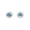 14K White Gold March Birthstone Studs with 1.50ctw Aquamarine & .22ctw Diamond Halo Earrings 7