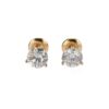 14K Yellow Gold Solitaire Studs with 2.07ctw Round Diamonds (I, VVS2) Earrings 7