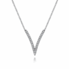 14K White Gold Necklace with .29ctw Diamonds 17.5″ Fine Jewelry 10