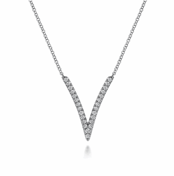 14K White Gold Necklace with .29ctw Diamonds 17.5″ Fine Jewelry 7
