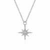 14K White Gold Starburst Necklace with .24ctw Diamonds 17.5″ Fine Jewelry 10