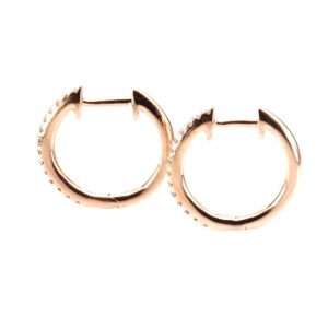 14K Rose Gold Hoops with .29ctw Diamonds 17mm