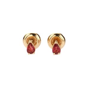 14K Yellow Gold Studs with .29ctw Pear Rubies
