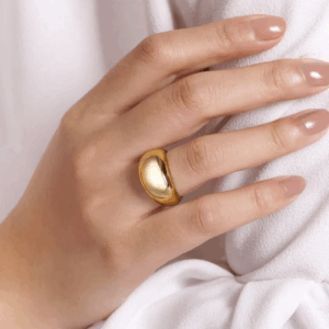 14K Yellow Gold High Polish Dome Ring Size 6.5