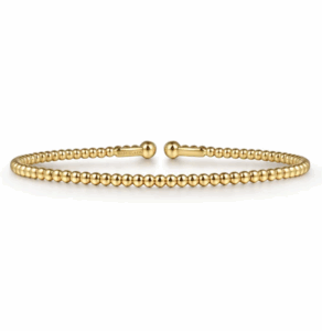 14K Yellow Gold Bujukan Bead Bangle Size 6.25 Bracelets 5