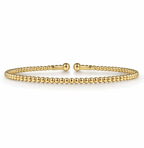 14K Yellow Gold Bujukan Bead Bangle Size 6.25 Bracelets 9