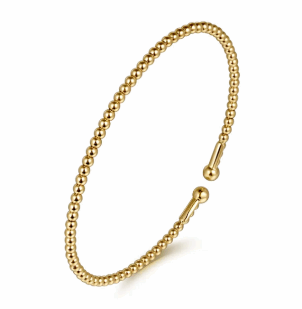 14K Yellow Gold Bujukan Bead Bangle Size 6.25 Bracelets 11